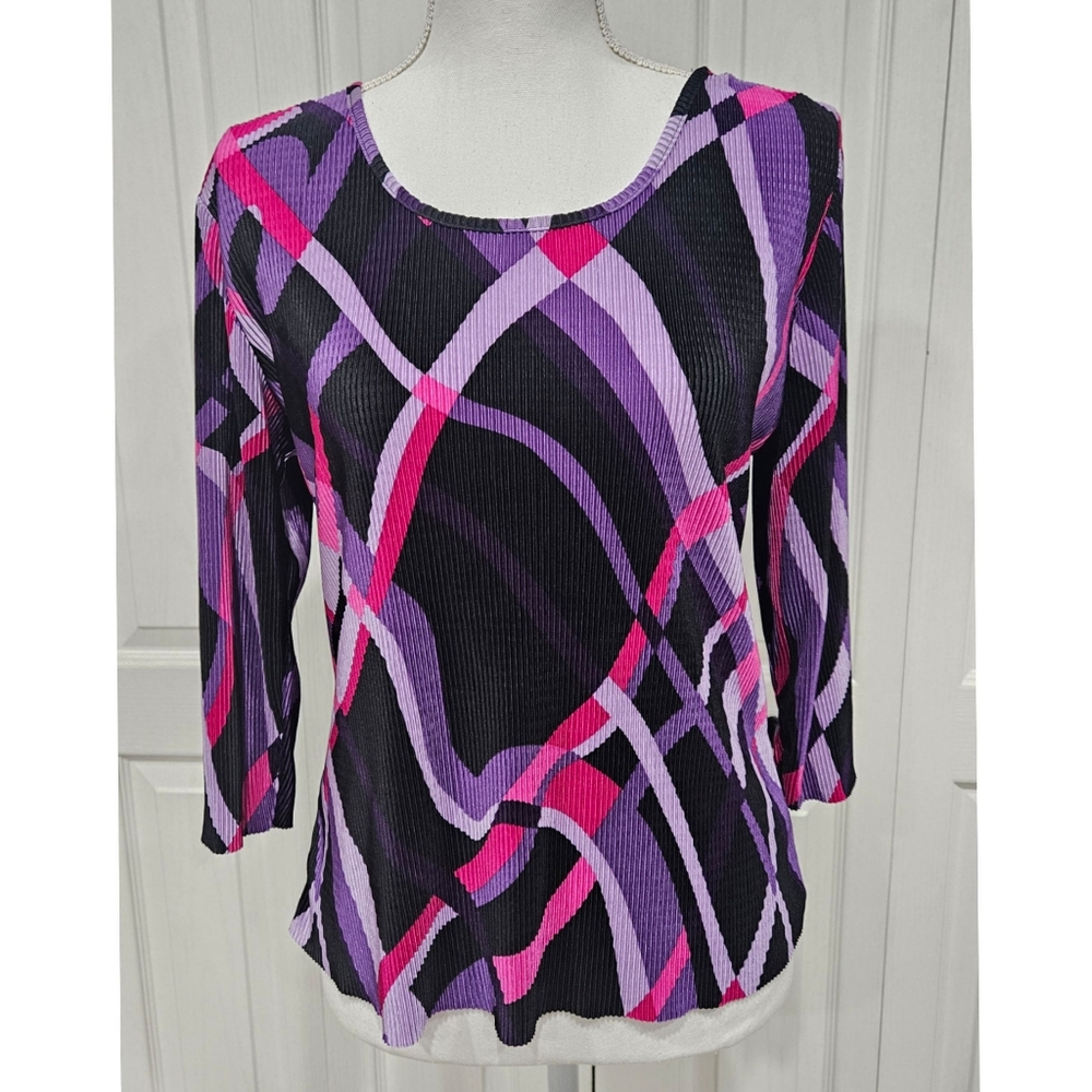 FASHION BUG pleated vibrant blouse SZ M*